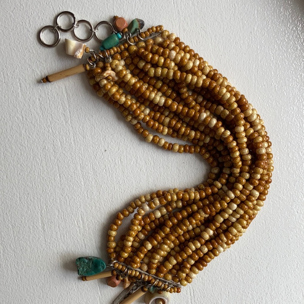 Stone and shell bracelet